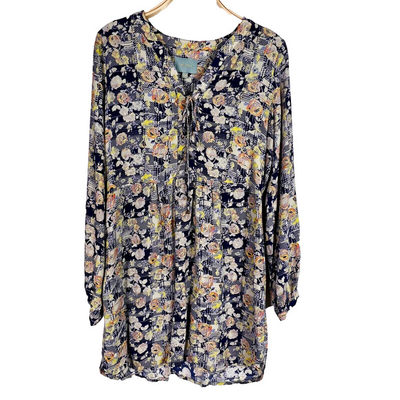 Anthropologie Skies Are Blue Floral‎ Long Sleeve Dress Size M - Picture 1 of 9